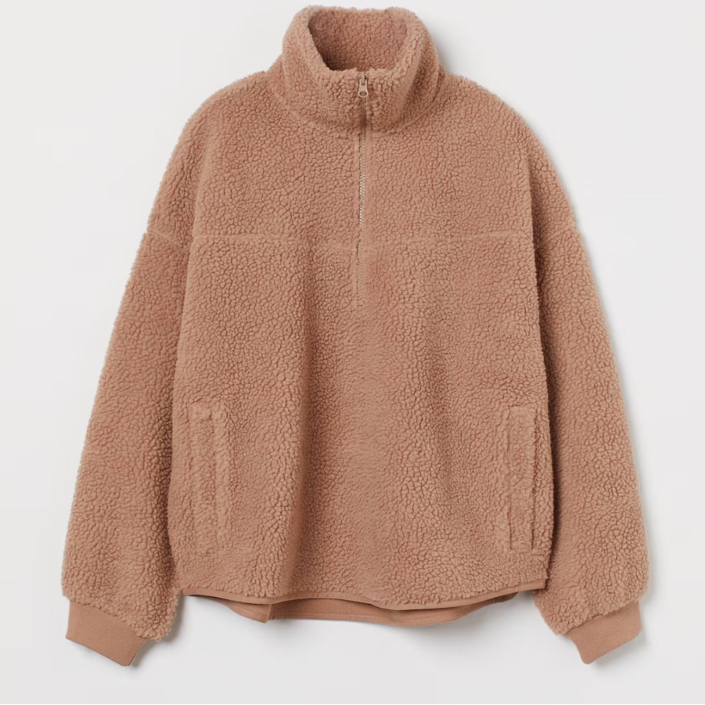 H&M | Faux Shearling Sweatshirt